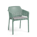 Sedia Net salice con cuscino grigio
