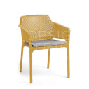 Sedia Net senape con cuscino grigio