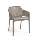 Sedia Net tortora con cuscino grigio