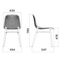 Sedia Next 4 gambe Infiniti Design dimensioni