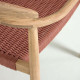 Sedia Nina in legno massello di acacia e corda color terracotta dettaglio