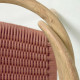 Sedia Nina in legno massello di acacia e corda color terracotta dettaglio