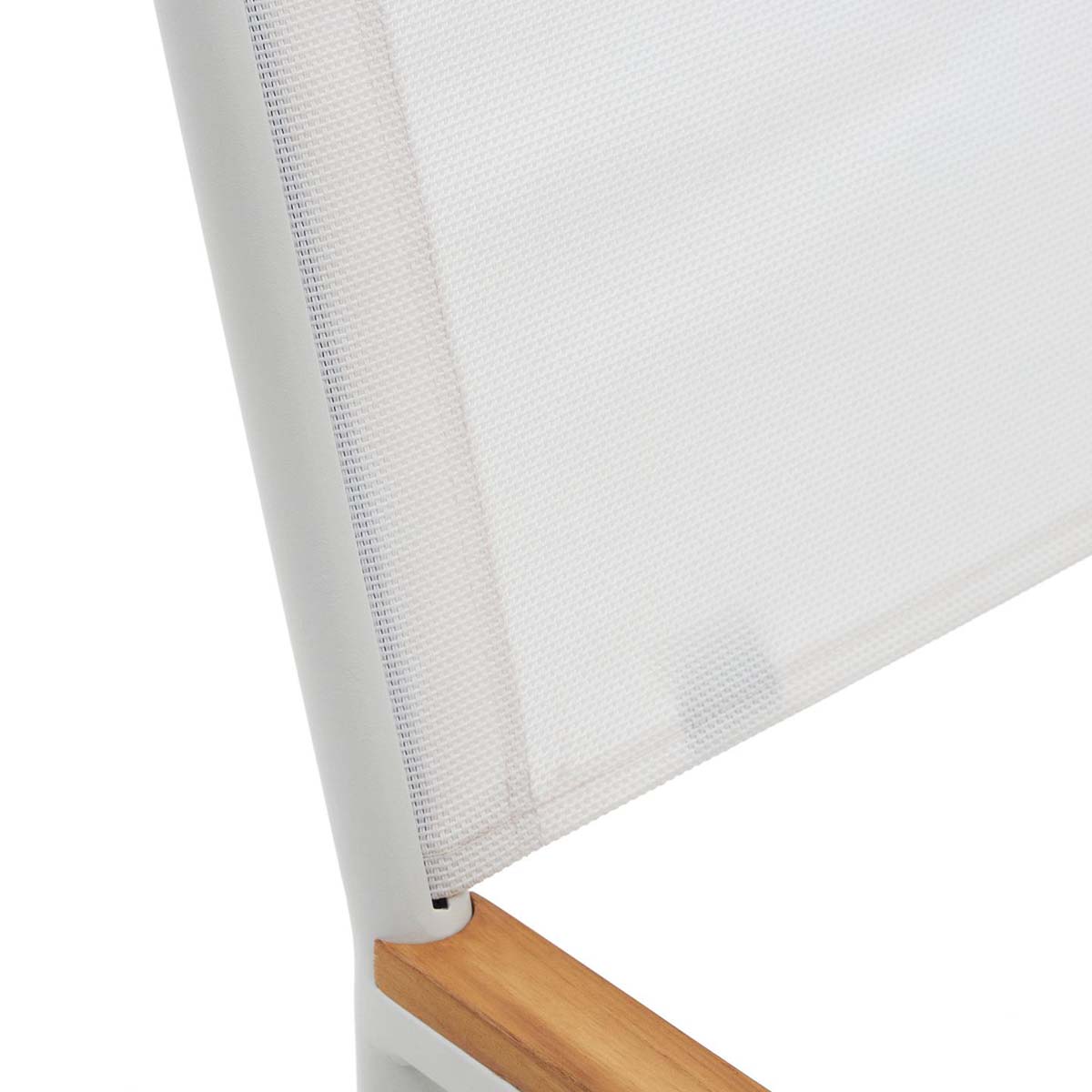 Sedia pieghevole 100% da esternoLladoalluminio bianco braccioli legno  massello di teca