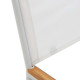 Sedia pieghevole 100% da esterno Llado alluminio bianco braccioli legno massello di teca Kave Home dettaglio