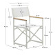 Sedia pieghevole 100% da esterno Llado alluminio bianco braccioli legno massello di teca Kave Home dimensioni