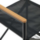 Sedia pieghevole 100% da esterno Llado alluminio nero braccioli in legno massello di teca Kave Home dettaglio