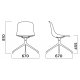 Pure Loop Mono sedia 4 razze base alluminio Infiniti Design dimensioni