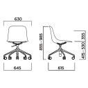 Pure Loop Mono sedia 5 Razze updown con ruote Infiniti Design dimensioni