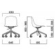 Pure Loop Mono sedia 5 Razze updown con ruote Infiniti Design dimensioni