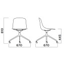 Pure Loop Mono sedia girevole con ruote Infiniti Design dimensioni