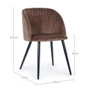 Sedia Queen Velvet Ruggine Bizzotto dimensioni