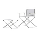 Sedia regista Ciak Emu con pouf Bianco