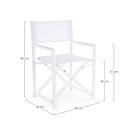 Sedia Regista Taylor bianco Bizzotto dimensioni