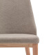 Sedia Rosie in ciniglia marrone e gambe in legno massello di frassino finitura naturale Kave Home dettaglio