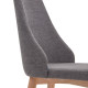 Sedia Rosie in ciniglia grigio scuro e gambe in legno massello frassino finitura naturale Kave Home dettaglio