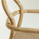 Sedia Sheryl in legno massello di eucalipto e corda beige 100% FSC dettaglio