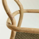 Sedia Sheryl in legno massello di eucalipto e corda verde 100% FSC dettaglio
