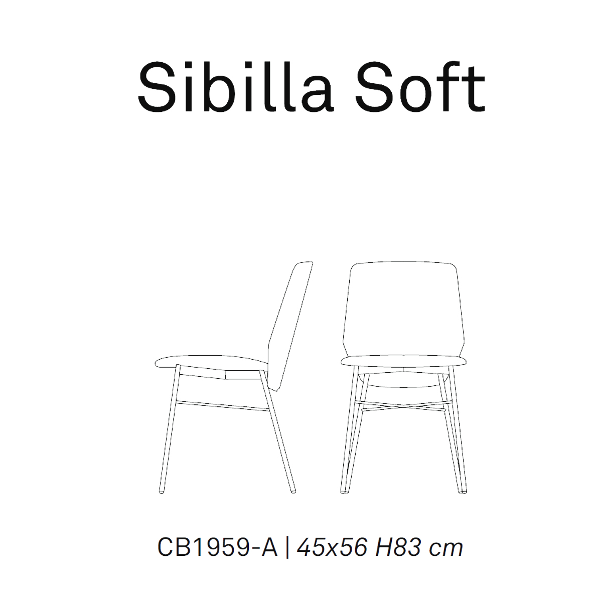 Soft Sedia CB1959-A CONNUBIA Sibilla