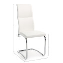 Sedia Thelma bianco Bizzotto dimensioni