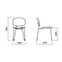 Tondina Sedia 4 gambe Infiniti Design dimensioni