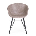 Sedia Warhol nero pu beige vintage Bizzotto vista