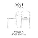 Sedia Yo! CB/1986-A Connubia dimensioni