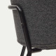 Sedia Yunia grigio scuro con gambe in acciaio verniciato nero Kave Home dettaglio