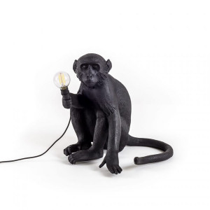 Monkey Lamp Sitting Black Outdoor Seletti