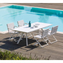 Set Daisy Tavolo 220/320x100x75 e 6 Poltrone metallo Vermobil ambientazione