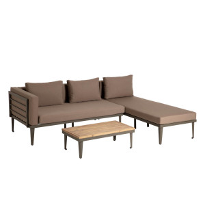 Set di divano chaise longue e tavolini Pascale