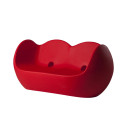 Set divano Blossy con 2 poltrone Blos e tavolino Slide rosso fuoco