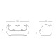 Set divano Blossy con 2 poltrone Blos e tavolino Slide dimensioni divano