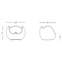 Set divano Blossy con 2 poltrone Blos e tavolino Slide dimensioni poltrona