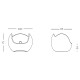 Set divano Blossy con 2 poltrone Blos e tavolino Slide dimensioni poltrona