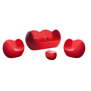 Set divano Blossy con 2 poltrone Blos e tavolino
