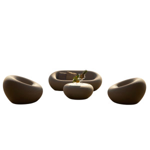 Set divano Nami con 2 poltrone Nami e tavolino