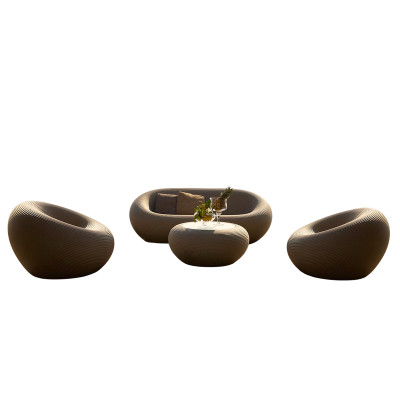 Set divano Nami con 2 poltrone Nami e tavolino