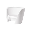 Set divano Rap con 2 poltrone Rap e tavolino Slide bianco latte