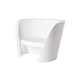 Set divano Rap con 2 poltrone Rap e tavolino Slide bianco latte
