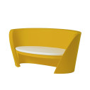 Set divano Rap con 2 poltrone Rap e tavolino Slide giallo zafferano