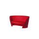 Set divano Rap con 2 poltrone Rap e tavolino Slide rosso fuoco