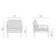 Set divano Komodo 5 con poltrona Komodo e tavolino Komodo Nardi dimensioni