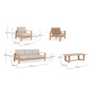 Set Salotto Baltic naturale Bizzotto dimensioni