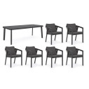 Set Tavolo + 6 Sedie Cordova antracite Bizzotto composizione