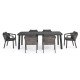 Set Tavolo + 6 Sedie Cordova antracite Bizzotto vista