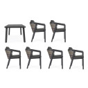 Set Tavolo + 6 Sedie Cordova antracite Bizzotto composizione