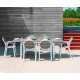 Set tavolo Alloro 140 Bianco/Tortora con 6 sedie Palma Bianco/Tortora Nardi ambientazione