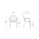 Set tavolo Alloro 140 Bianco/Tortora con 6 sedie Palma Bianco/Tortora Nardi dimensioni
