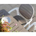 Set tavolo Alloro 140 con 4 sedie Palma Nardi Outdoor Bianco/Tortora