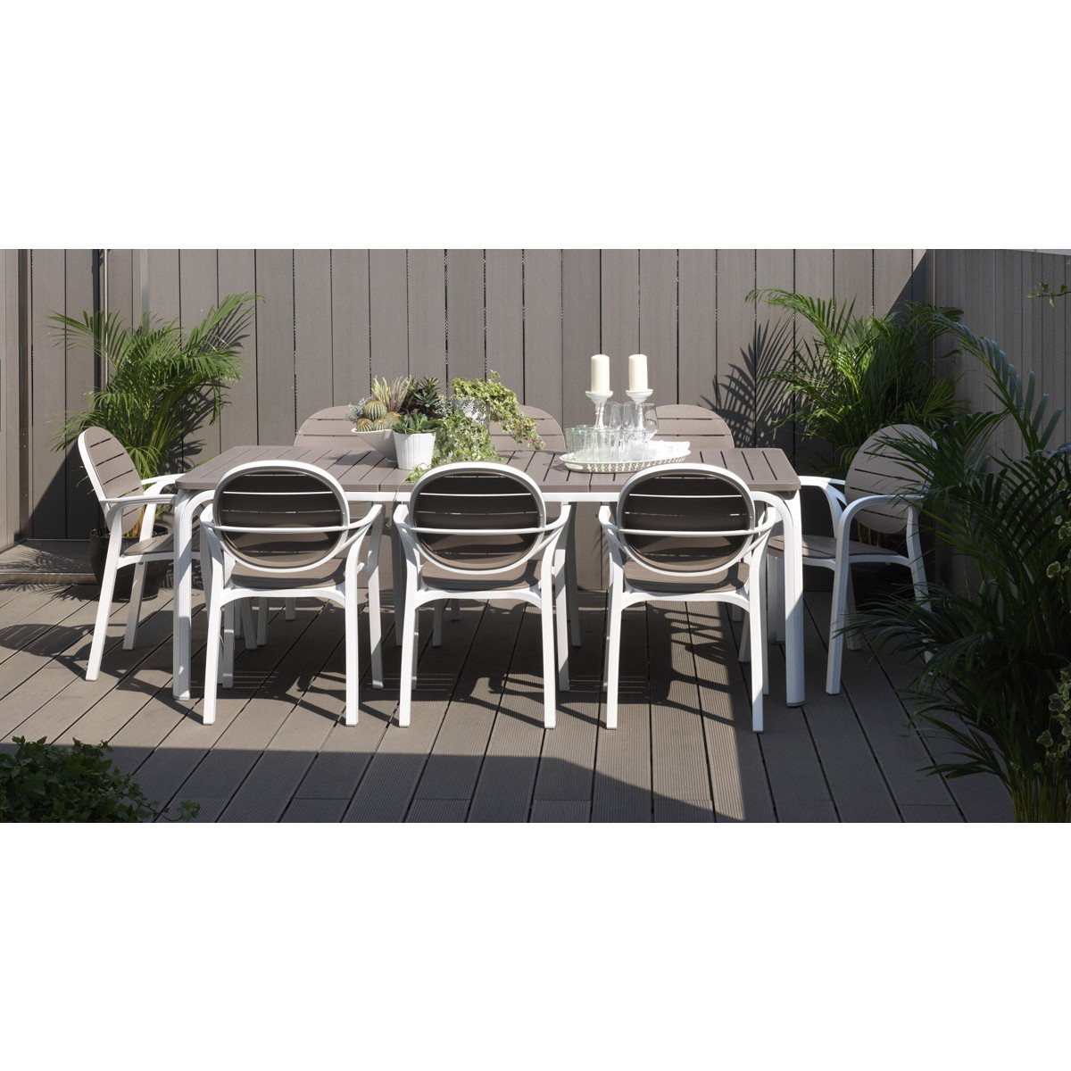 Set tavolo Alloro 210 con 10 sedie Palma